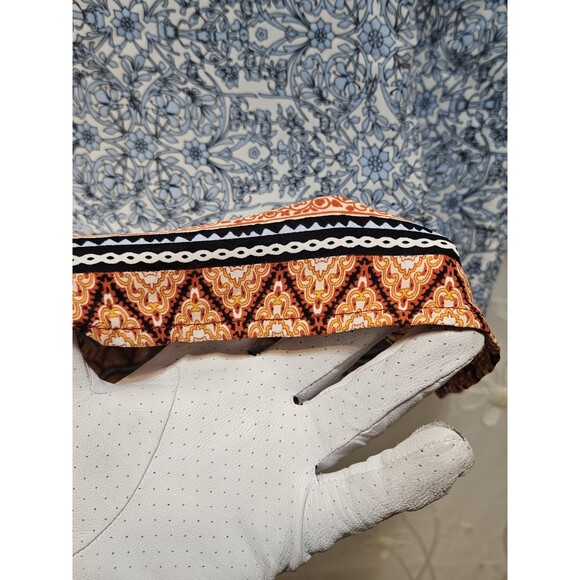 Est. 1946 Womens Large Blue Blouse Floral Geometric Peasant Flowy Artsy Colorful - Picture 5 of 14